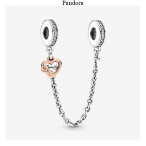 Pandora Family Heart Safety Chain Charm